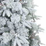 Albero di Natale Artificiale Snodato Foderato di Neve Bianco
