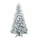 Albero di Natale Artificiale Snodato Foderato di Neve Bianco