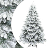Albero di Natale Artificiale Snodato Foderato di Neve Bianco