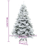 Albero di Natale Artificiale Snodato Foderato di Neve Bianco