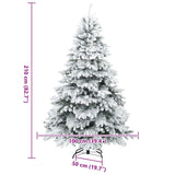 Albero di Natale Artificiale Snodato Foderato di Neve Bianco