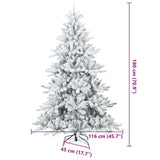 Albero di Natale Artificiale Snodato Foderato di Neve Bianco