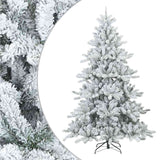 Albero di Natale Artificiale Snodato Foderato di Neve Bianco