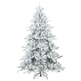 Albero di Natale Artificiale Snodato Foderato di Neve Bianco