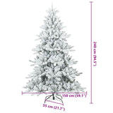 Albero di Natale Artificiale Snodato Foderato di Neve Bianco