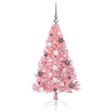 Albero di Natale artificiale con luci integrate Rosa 120 cm PVC