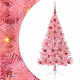 Albero di Natale artificiale con luci integrate Rosa 120 cm PVC