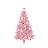 Albero di Natale artificiale con luci integrate Rosa 120 cm PVC