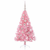 Albero di Natale artificiale con luci integrate Rosa 120 cm PVC