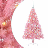 Albero di Natale artificiale con luci integrate Rosa 120 cm PVC