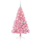 Albero di Natale artificiale con luci integrate Rosa 120 cm PVC