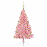 Albero di Natale artificiale con luci integrate Rosa 120 cm PVC