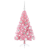 Albero di Natale artificiale con luci integrate Rosa 120 cm PVC