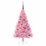 Albero di Natale artificiale con luci integrate Rosa 120 cm PVC