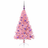 Albero di Natale artificiale con luci integrate Rosa 120 cm PVC