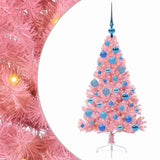 Albero di Natale artificiale con luci integrate Rosa 120 cm PVC
