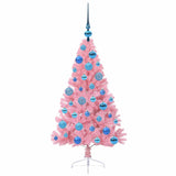 Albero di Natale artificiale con luci integrate Rosa 120 cm PVC