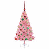 Albero di Natale artificiale con luci integrate Rosa 120 cm PVC