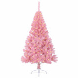 Albero di Natale artificiale con luci integrate Rosa 150 cm PVC