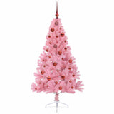 Albero di Natale artificiale con luci integrate Rosa 150 cm PVC