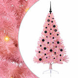 Albero di Natale artificiale con luci integrate Rosa 150 cm PVC