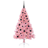 Albero di Natale artificiale con luci integrate Rosa 150 cm PVC