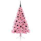 Albero di Natale artificiale con luci integrate Rosa 150 cm PVC