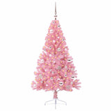 Albero di Natale artificiale con luci integrate Rosa 150 cm PVC