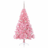 Albero di Natale artificiale con luci integrate Rosa 150 cm PVC