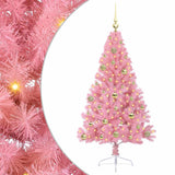 Albero di Natale artificiale con luci integrate Rosa 150 cm PVC