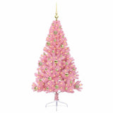 Albero di Natale artificiale con luci integrate Rosa 150 cm PVC