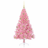 Albero di Natale artificiale con luci integrate Rosa 150 cm PVC