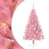 Albero di Natale artificiale con luci integrate Rosa 150 cm PVC