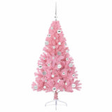 Albero di Natale artificiale con luci integrate Rosa 150 cm PVC