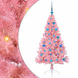 Albero di Natale artificiale con luci integrate Rosa 150 cm PVC