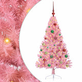 Albero di Natale artificiale con luci integrate Rosa 150 cm PVC