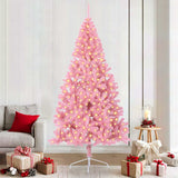 Albero di Natale artificiale con luci integrate Rosa 210 cm PVC