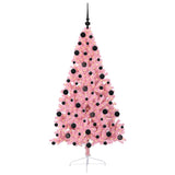 Albero di Natale artificiale con luci integrate Rosa 210 cm PVC