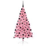 Albero di Natale artificiale con luci integrate Rosa 210 cm PVC