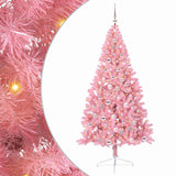 Albero di Natale artificiale con luci integrate Rosa 210 cm PVC