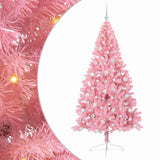 Albero di Natale artificiale con luci integrate Rosa 210 cm PVC