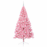 Albero di Natale artificiale con luci integrate Rosa 210 cm PVC