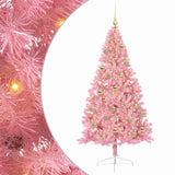 Albero di Natale artificiale con luci integrate Rosa 210 cm PVC