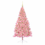 Albero di Natale artificiale con luci integrate Rosa 210 cm PVC