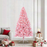 Albero di Natale artificiale con luci integrate Rosa 210 cm PVC