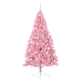 Albero di Natale artificiale con luci integrate Rosa 210 cm PVC