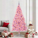 Albero di Natale artificiale con luci integrate Rosa 210 cm PVC