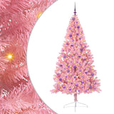 Albero di Natale artificiale con luci integrate Rosa 210 cm PVC
