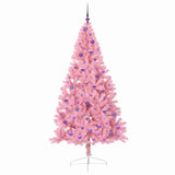Albero di Natale artificiale con luci integrate Rosa 210 cm PVC