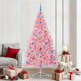 Albero di Natale artificiale con luci integrate Rosa 210 cm PVC